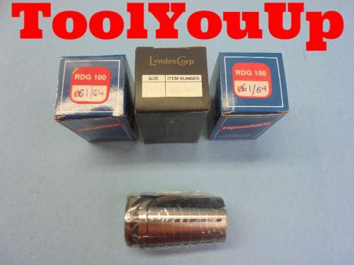 1 pc OF THE 3 PICTURED NEW REWDALE &amp; LYNDEX TG100 61/64&#034; COLLETS CNC TOOLING