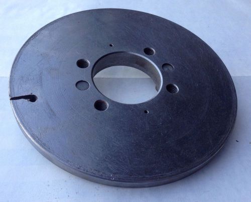Steel 6-1/2&#034; face plate | arbor hole 2&#034; | bolt holes 3/8-16 for sale