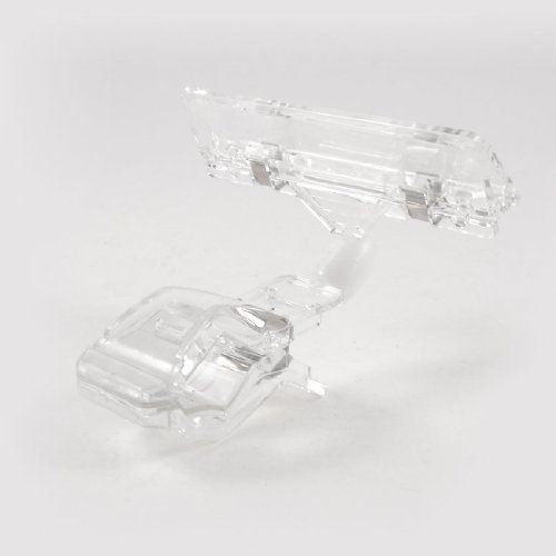 Amico uxcell? 4.1&#034; height clear plastic double clips rotatable body pop sign for sale