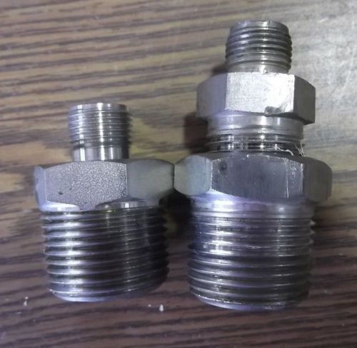 2 Gyrolok and Swagelok 3/8&#034; x 3/4&#034; male connectors 600-1-12 / 6CM12