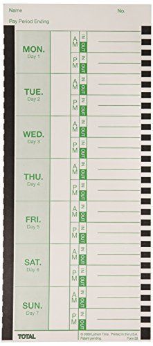 Lathem Time Cards Thermal Weekly 100 Per Pack White (Lthe8100) These Time Cards