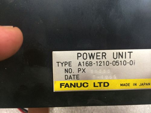 Fanuc Power Unit, A16B-1210-0510-01, Used, SAID TO BE BAD!