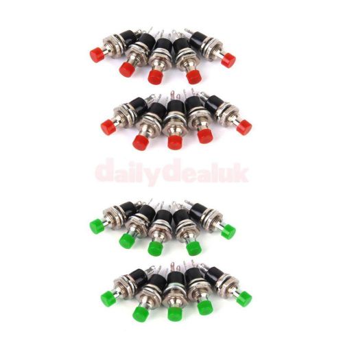 20x Mini Momentary Push Button Switch OFF-(ON) for Model Railway Hobby Red+Blue