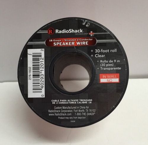 RADIO SHACK 18GA. STRANDED 2-CONDUCTOR SPEAKER WIRE - 278-1602