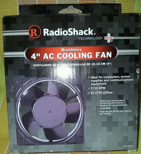 Radio Shack 12V AC 4 inch BRUSHLESS  Cooling Fan BRAND NEW