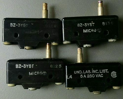 4 honeywell bz-3yst micro snap action switch 250vac 15a 99.95 silver contacts for sale