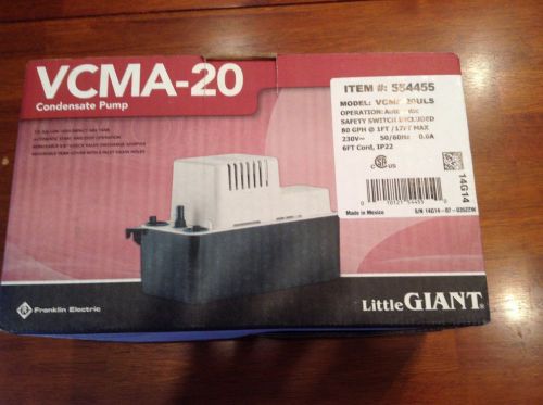 Little Giant Condensate Pump VCMA-20ULS 230 volt item 554455