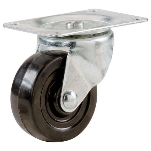 4 in. Soft Rubber Swivel Plate Caster with 225 lb. Load Rating