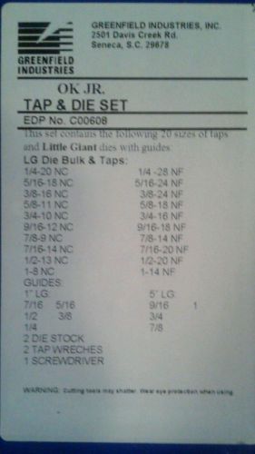 Greenfield tap &amp; die set for sale