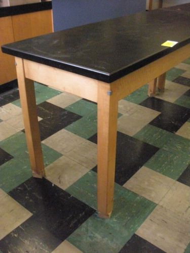 Antique Oak Laboratory Table Black Top Two Drawer Pockets Pickup in Ohio