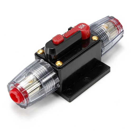 50A 50AMP Car Audio Circuit Breaker Inline Fuse Holder for 12V System Protection