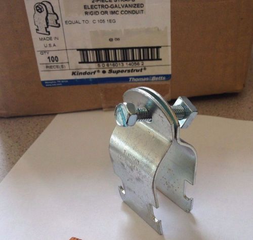 Superstrut 702 1&#034; electro-galv.2-piece straps conduit clamps c105 1eg box of 100 for sale