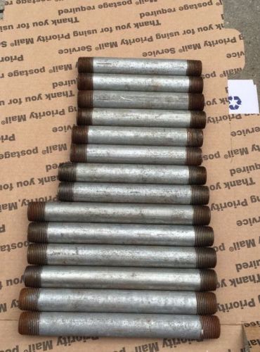3/8&#034; NPT  Galvanized Steel Pipe Nipple Sch 40   Lot of 14