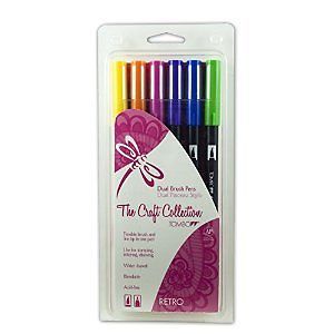 Tombow Dual Brush Pen Art Markers, Retro, 6-Pack 436805