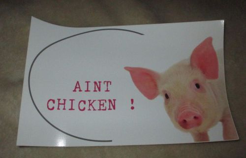 Cute pig &#034;ain&#039;t chicken&#034; farm  sticker 8&#034; x 5&#034; farming agriculture american flag for sale