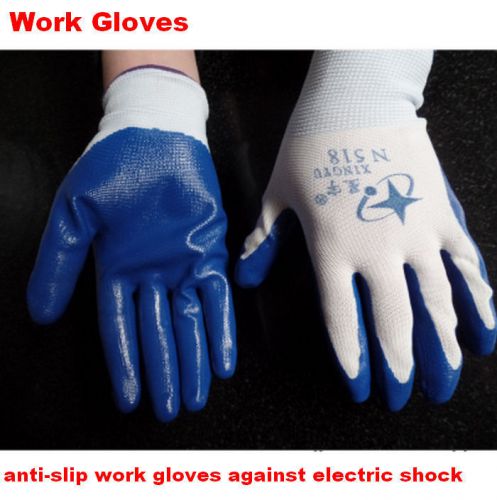 New 12 pair pvc anti-slip work gloves against electric shock for sale