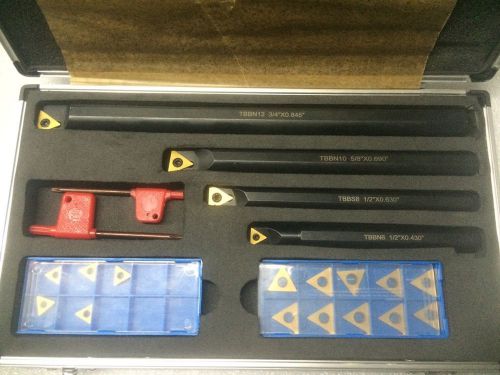 New indexable lathe boring bar tbbn/s imperial sizes + 15 carbide inserts &amp; keys for sale