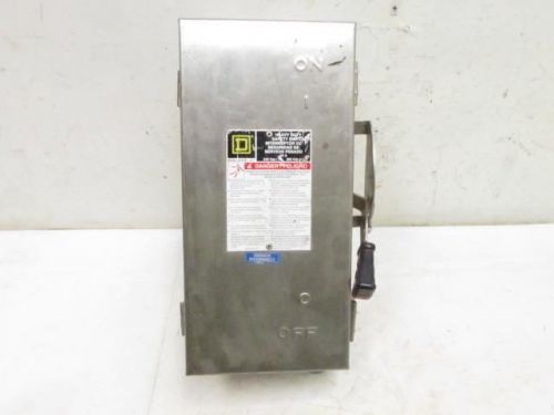 Stainless Steel Square D H222DS 60 Amp 240v AC Fused Safety Switch Disconnect
