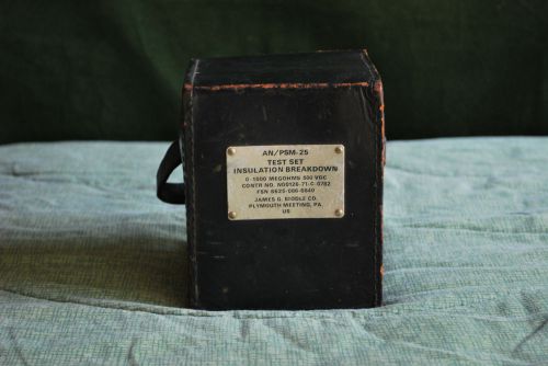 Biddle Ohmmeter ZM-55/PSM-25 with Original Cables &amp; Leather Case Rare Vintage