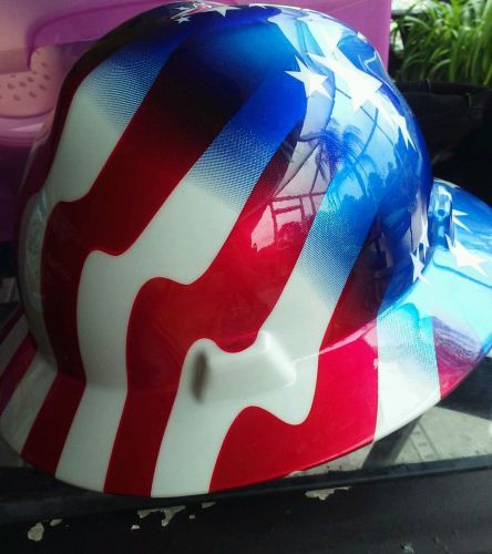 Msa red,  white and blue full brim hard hat for sale