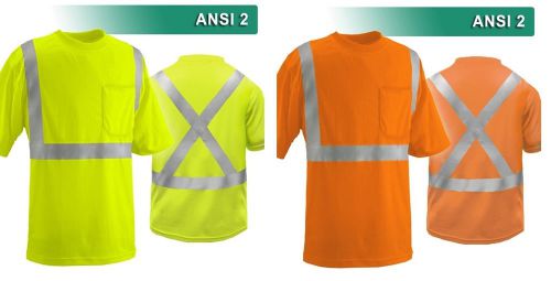 Reflective apparel safety t-shirt hi viz tee shirt vea-102-sx ansi class 2 for sale