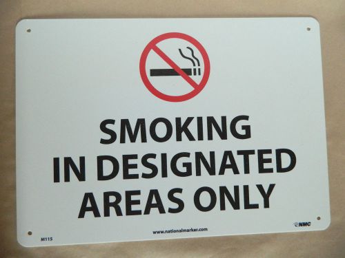 Smoking in Designated Areas Only 10&#034; x 14&#034; Rigid Plastic Safety Sign