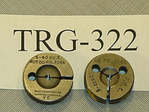 Thread Ring Gage Set 5-40 NC GO &amp; NOGO TRG-322