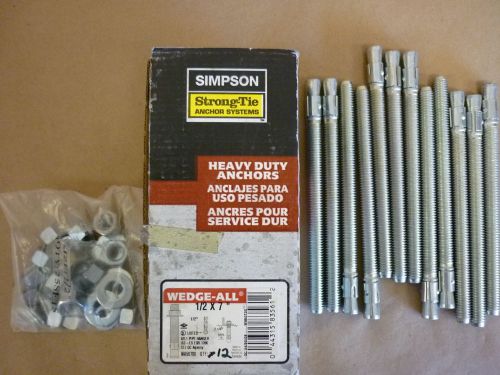 Simpson strong-tie wedge-all anchor 1/2 x 7&#034; lot of 12 for sale