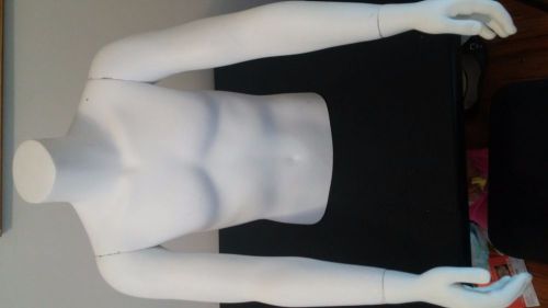 *USED* MALE UPPER BODY MANNEQUIN, MANEQUIN, MANEKIN W/ REMOVABLE HANDS &amp; ARMS