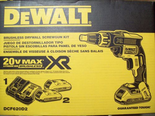 DEWALT 20V Max XR Cordless Li-Ion Brushless Drywall Screwgun Kit DCF620D2 NEW