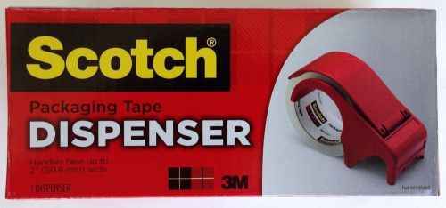 New Scotch Red 2&#034; Packaging Tape Dispenser DP-300-RD Packing Shipping