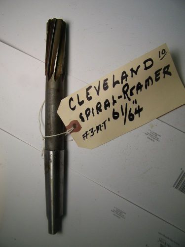 Cleveland - #3 m-t,   spiral  reamer - 8 -  flute - .61/64&#034; for sale
