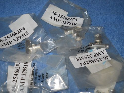 5) NEW BNC Tee Adapters, Male-Female-Female, Amp Tyco 329518, Silver Plated