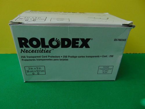 ROLODEX 250 Clear Transparent Card Protectors for 3&#034; x 5&#034; Cards New in box