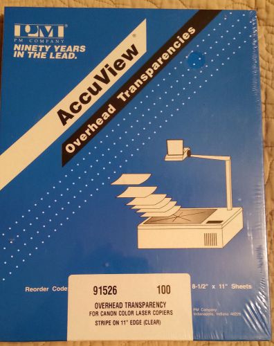 AccuView Overhead Transparency Sheets (100 Sheets 8.5 x 11 Inches) New &amp; Sealed