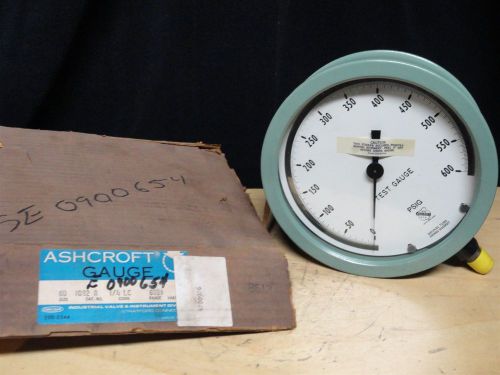 ASHCROFT * TEST GAUGE * RANGE 0-600 PSI * PART NUMBER 60-1082A * NEW OLD STOCK