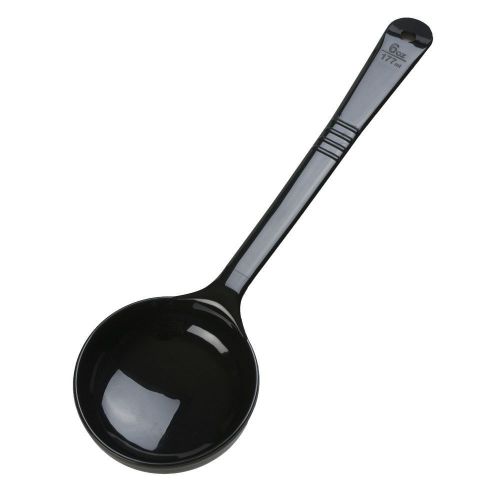 Carlisle 399003 Black 6 Oz Solid Measure Miser Spoon with Long Handle