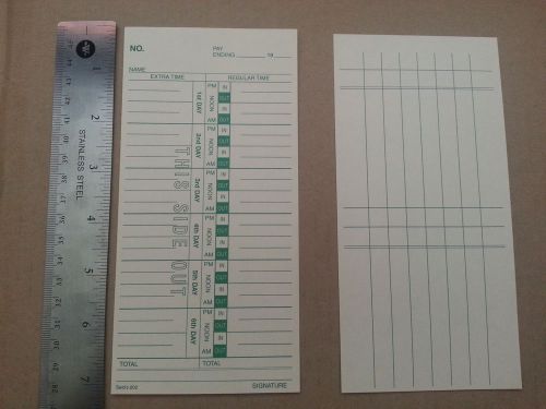1000 2 Sided Time Cards Employee Punch Payroll Acroprint 6 Day Weekly