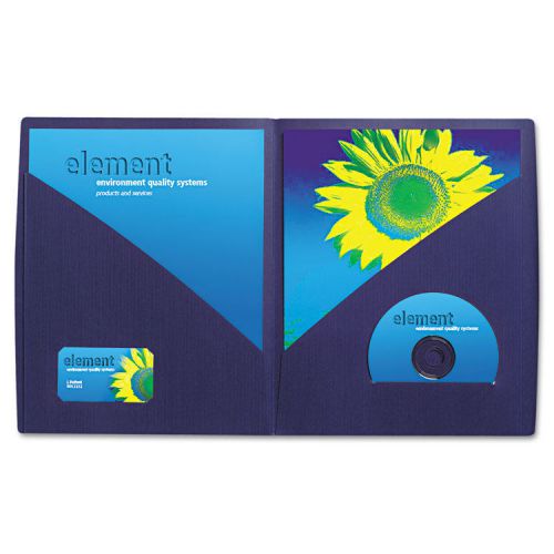 Gbc impact designer two-pocket folder, 11 x 8-1/2, navy, 5/pack for sale