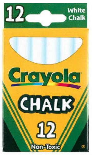 CRAYOLA WHITE CHALK NON-TOXIC 6 Boxes of 12-packs: 3-1/4&#034;x3/8&#034; (72 Sticks Total)