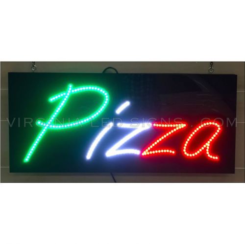 Pizza LED SIGN neon looking 27&#034;x12&#034; HIGH QUALITY VERY BRIGHT ITALIAN FLAG COLORS