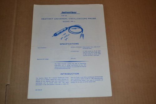 Vintage Heathkit Instructions RF Probe Model PKW 3