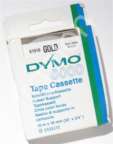 Dymo 6000 tape cassette 3/4&#034; gold 61916 new for sale