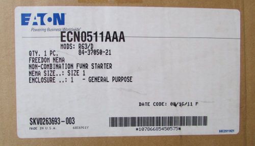 EATON ECN0511AAA AN19DN0 110 120 V Starter NEMA 1 Enc 84 37050 21 Mods:R63/D