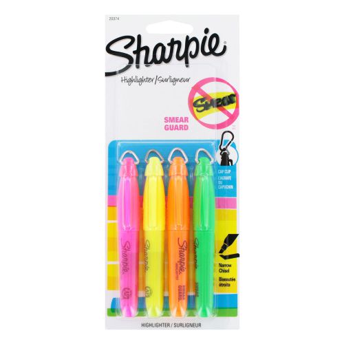 Sharpie Accent Mini Highlighters Assorted 4 Count New