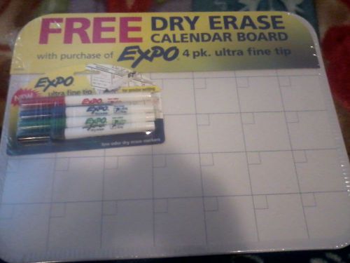 Brand new dry erase calendar board with expo markers for sale