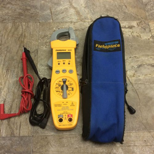 Fieldpiece sc77 true rms hvac/r clamp meter w/ temperature, leads &amp; case for sale