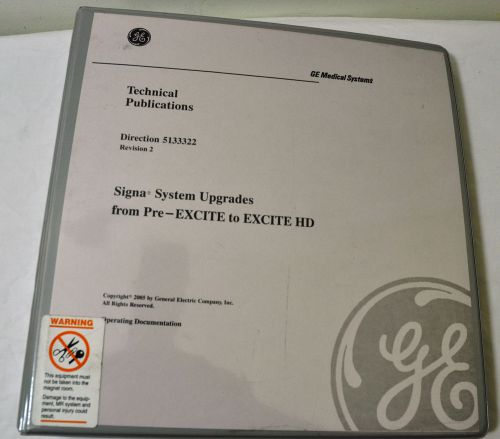 GE Medical Technical Publication Manual Excite HD Upgrade Dir 5133322