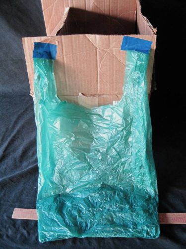 Recycled Plastic Shopping Bags w/ Handles Christmas Green 12&#034; x 6&#034; X 21&#034; U.S.A.