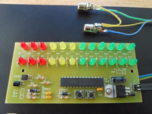 LED 24 MICRO CONTROLLER VU METER SELECTIVE PATTERN DISPLAY 8-15 VOLTS DC